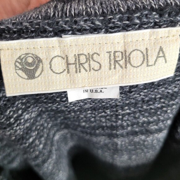 Chris Triola Knit Skirt Medium Gray Art To Wear One Of A Kind Elastic Waist Pull - Picture 5 of 7